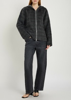 Our Legacy Checked Zip-through Brushed Wool-blend Jumper Dark Brown