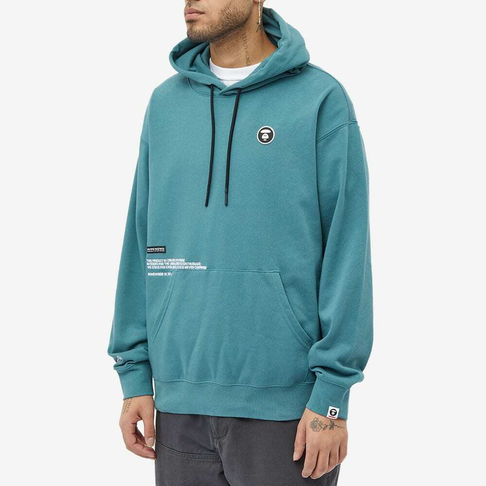 AAPE Men's Now Silicone Logo Popover Hoody in Grey AAPE by A Bathing Ape