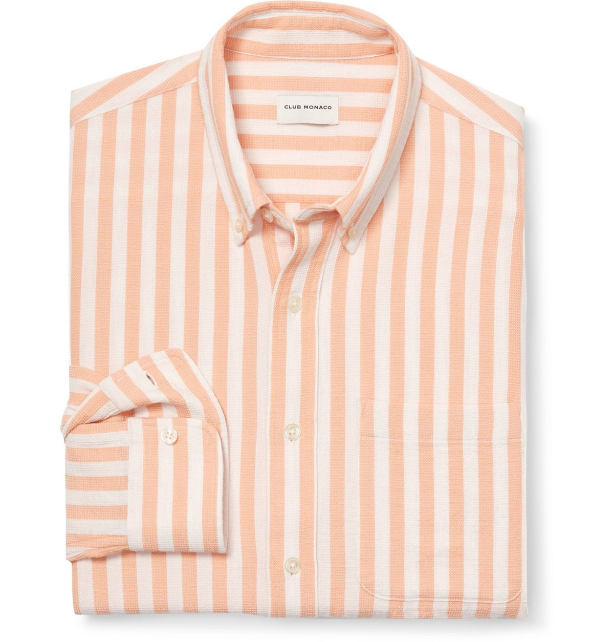 club monaco dress shirt Men's Blue Long-Sleeve Solid Oxford Shirt