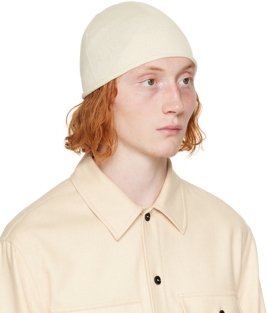 Jil Sander Off-White Rolled Edge Beanie