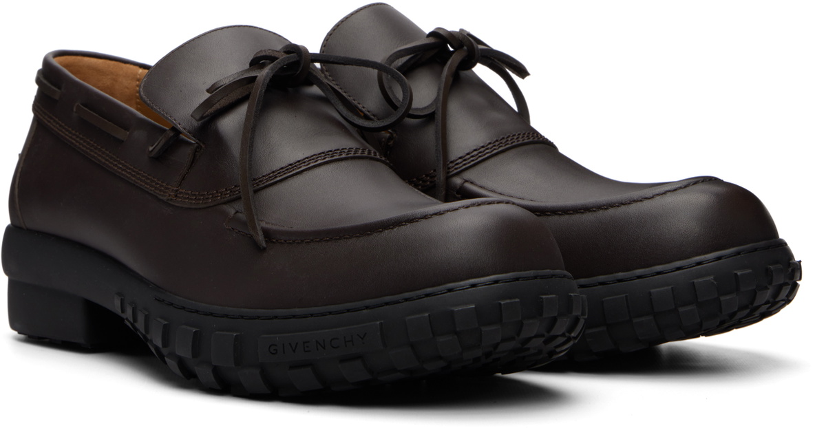 Givenchy Brown Echo Leather Boat Shoes