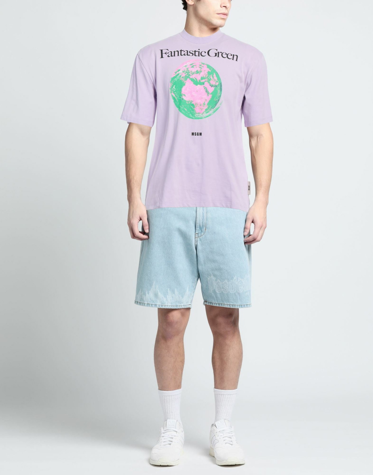 Msgm Mens T-shirt Lilac