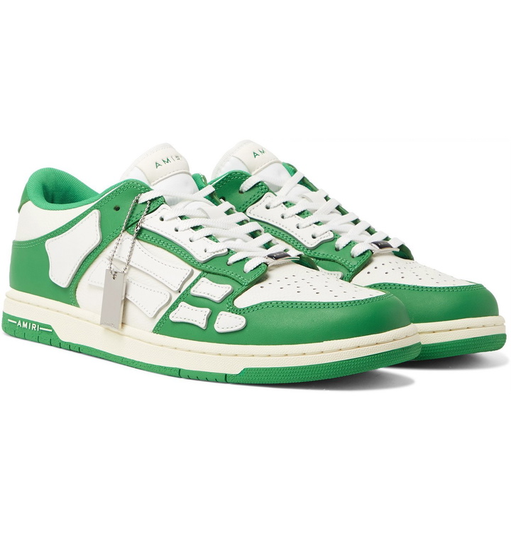 Photo: AMIRI - Skel-Top Colour-Block Leather Sneakers - Green