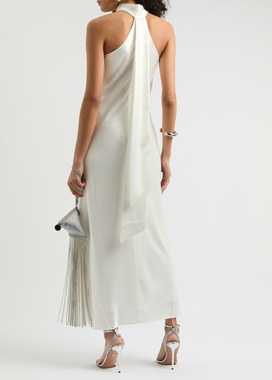 navy blue dress for baby girl Galvan London Asymmetrical Silk Bias Cut Dress worn by Ambassador Kate  Wyler (Keri Russell) as seen in The Diplomat (S01E08)