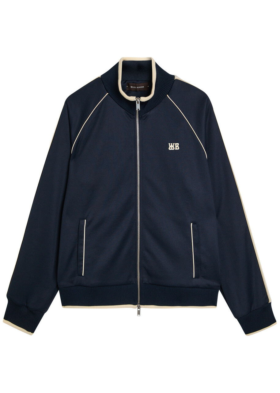 Wales Bonner Motion Logo-embroidered Jersey Track Jacket Navy