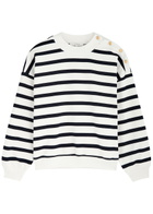 Frame Striped Cotton-blend Sweatshirt Navy