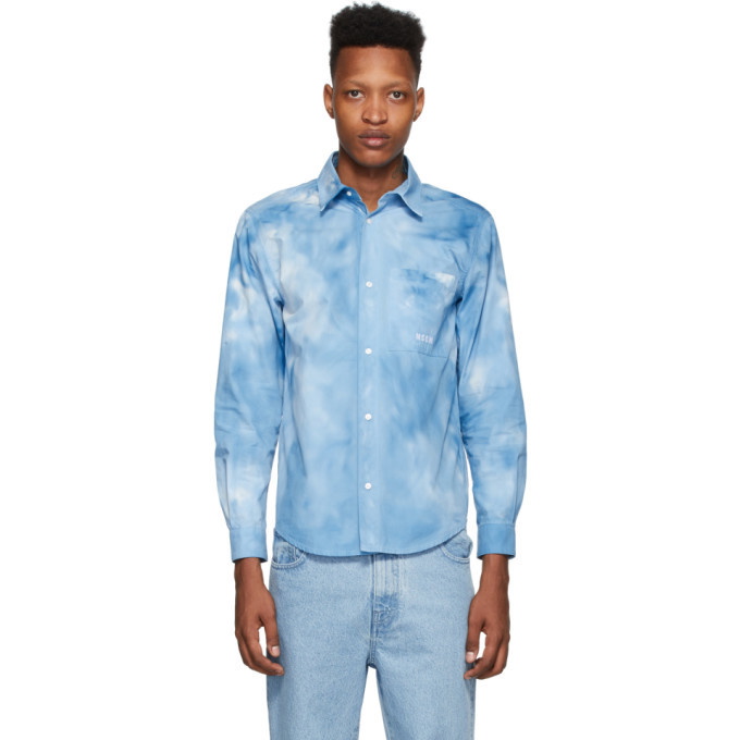 Photo: MSGM Blue Poplin Airbrushed Shirt