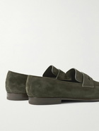 Zegna - L'Asola Suede Penny Loafers - Green