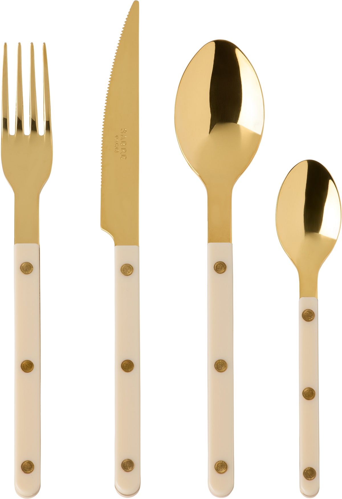 Sabre Gold & Off-White Bistrot Cutlery Set, 4 pcs