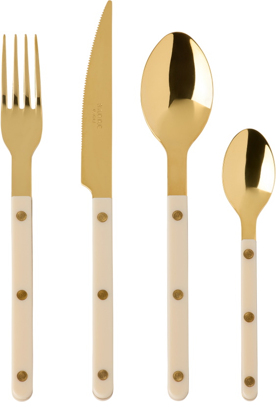 Photo: Sabre Gold & Off-White Bistrot Cutlery Set, 4 pcs