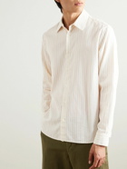 Mr P. - Pinstriped Cotton and Wool-Blend Shirt - White