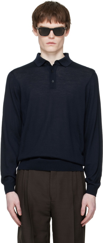 Photo: BOSS Navy Extrafine Merino Polo
