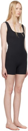 SKIMS Black Cotton Rib Onesie Romper