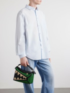 LOEWE - Paula's Ibiza Puzzle Edge Crocodile leather-trimmed raffia shoulder bag