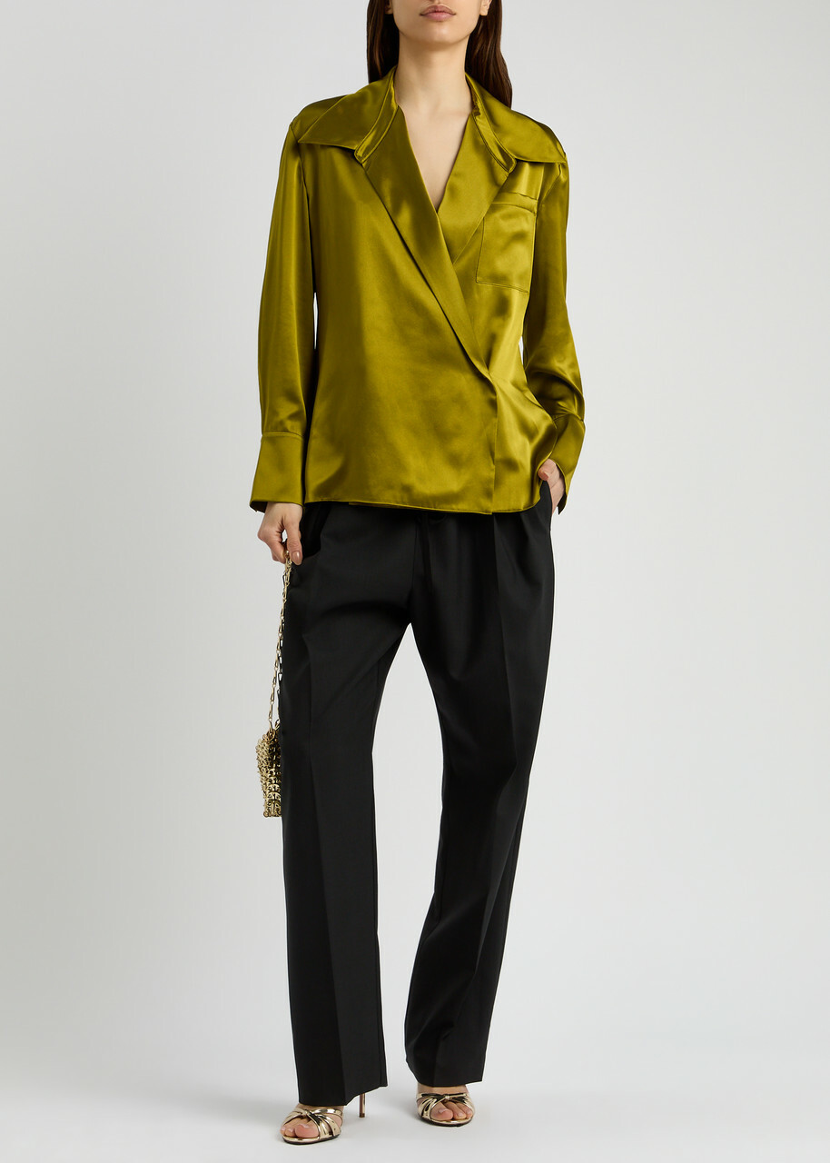 Roksanda Jana Silk-satin Shirt Green