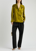 Roksanda Jana Silk-satin Shirt Green