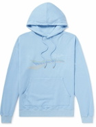 POLITE WORLDWIDE® - Logo-Print Hemp and Cotton-Blend Jersey Hoodie - Blue