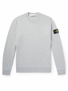 Stone Island - Logo-Appliquéd Garment-Dyed Cotton-Jersey Sweatshirt - Gray