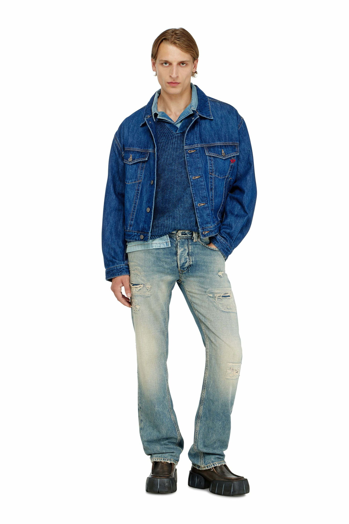 Diesel Regular Jeans Low Waist 1985 Larkee - Jeans Mens in Blue