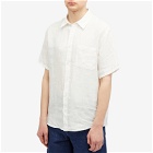 A.P.C. Men's Bellini Short Sleeve Linen Shirt in Off White
