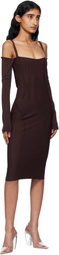 Mugler Burgundy Knit Midi Dress