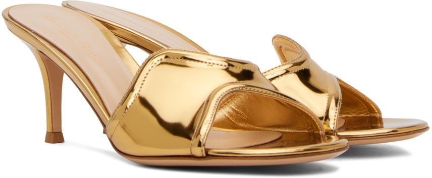 Gianvito Rossi Gold Lucrezia 70 Mules