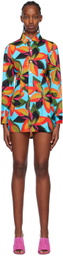 Louisa Ballou SSENSE Exclusive Blue Button Minidress
