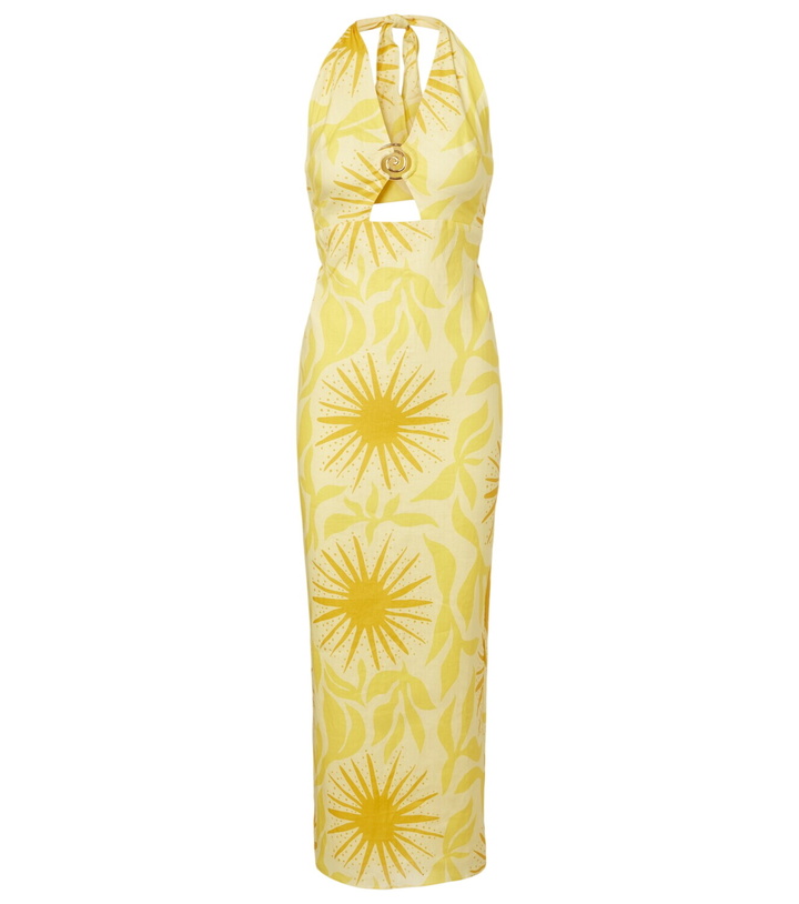 Photo: Cala de la Cruz Orly printed cutout linen midi dress