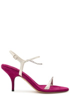 Chloe Zia 80 Crystal-embellished Velvet and Metallic Leather Sandals Purple
