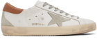 Golden Goose White & Brown Super-Star Classic Sneakers