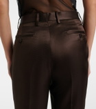 Tom Ford Pleated silk straight pants
