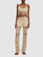 RABANNE Crochet High Waisted Straight Pants