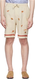 PRESIDENT's Off-White Embroidered Shorts