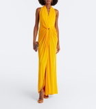 Alex Perry Draped halterneck jersey gown