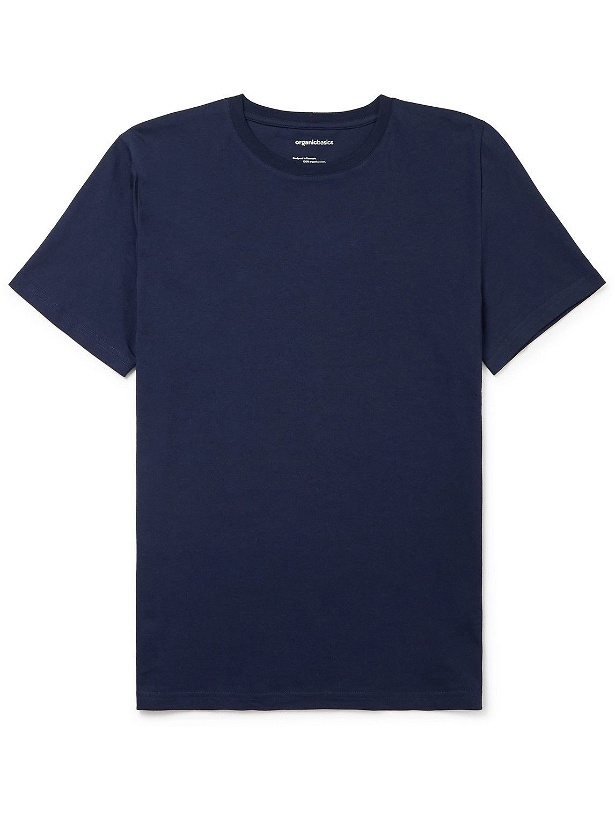 Photo: Organic Basics - Organic Cotton-Jersey T-Shirt - Blue