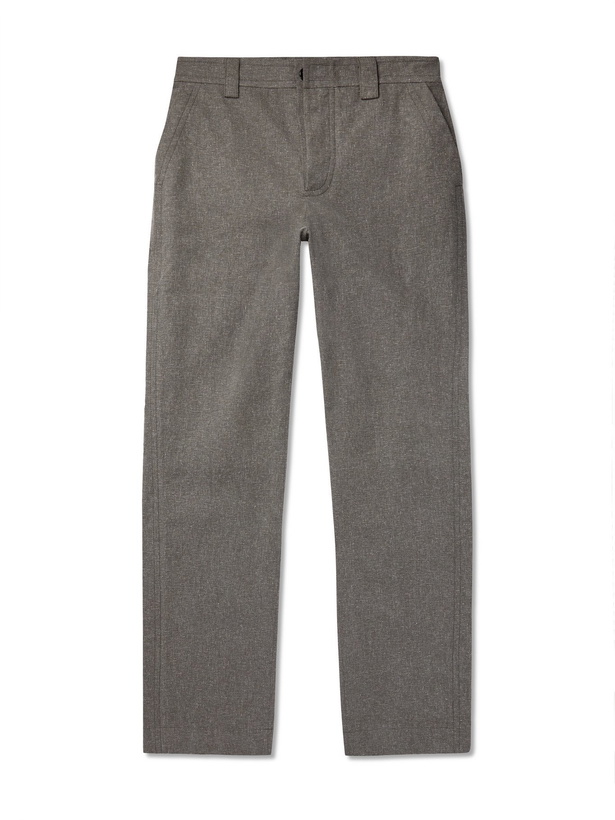 Photo: JACQUEMUS - Mélange Linen-Blend Trousers - Gray