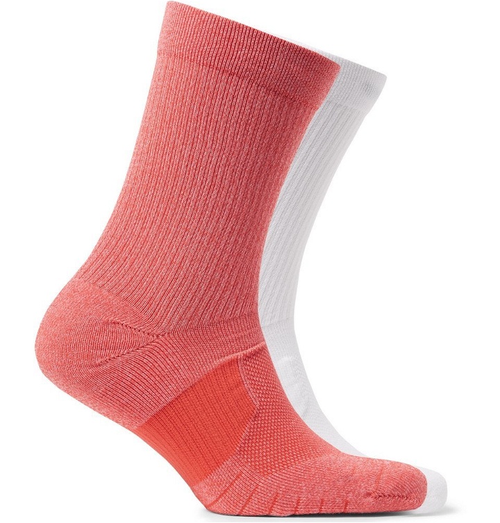 Photo: Nike Running - Two-Pack Multiplier Logo-Intarsia Dri-FIT Crew Socks - Pink
