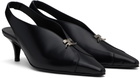 Courrèges Black Leather Slingback Heels