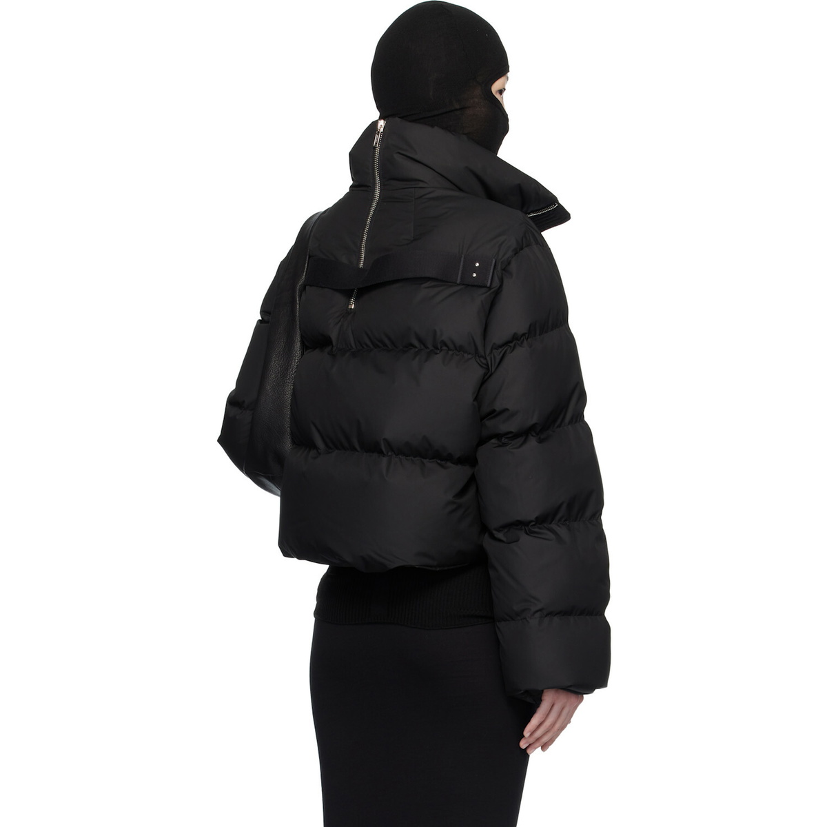Rick Owens Moncler + Rick Owens Black Cropped Cyclopic Down Jacket