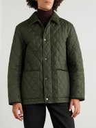 Burberry - Padded Corduroy-Trimmed Quilted Shell Jacket - Green
