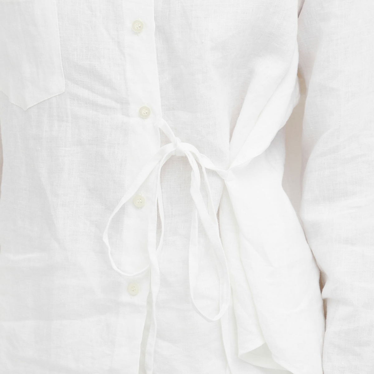 Deiji Studios Women's Off Centre Tie Linen Set in White