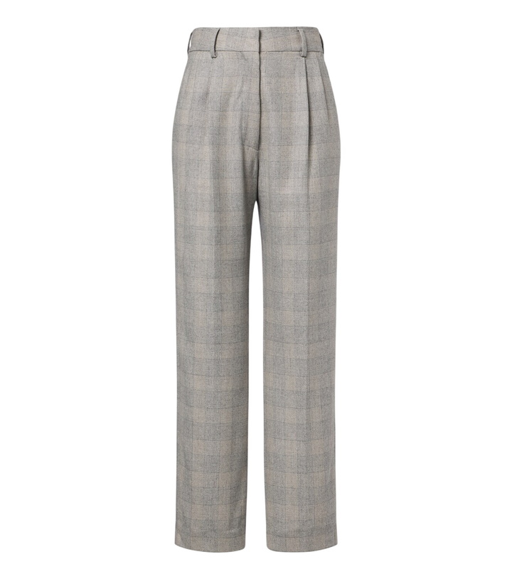 Photo: Blazé Milano Fox checked wool, silk, and cashmere straight pants