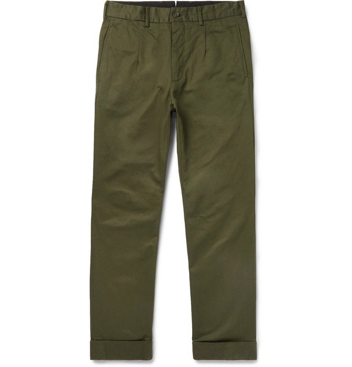 Photo: Engineered Garments - Andover Tapered Cotton-Twill Trousers - Men - Green