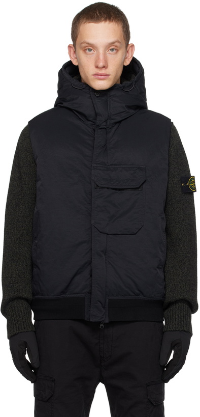 Photo: Stone Island Black Hooded Down Vest