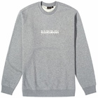 Napapijri Men's Box Logo Crew Sweat in Medium Grey Melange