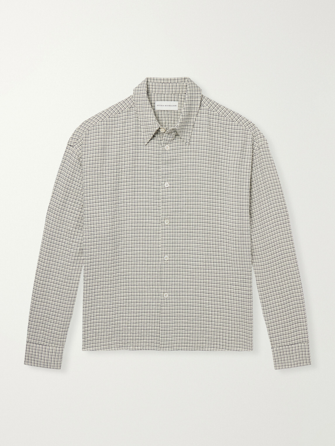 Studio Nicholson - Checked Cotton-Blend Shirt - Gray