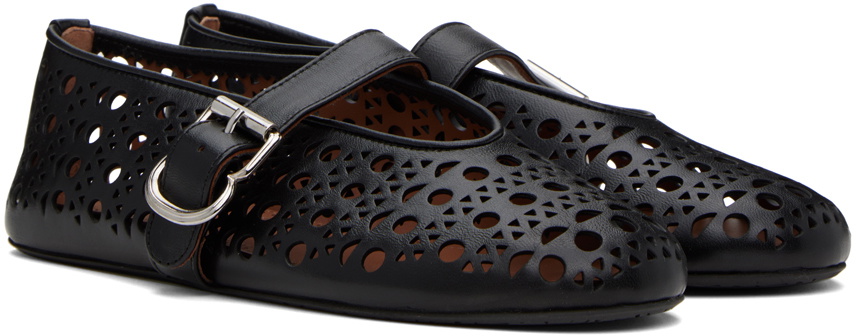 alaia ballet flat black vienne lambskin