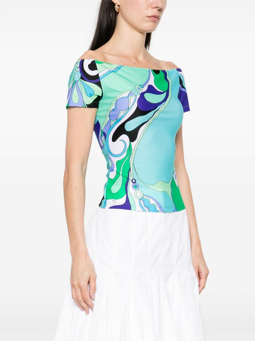 EMILIO PUCCI フラワープリント 半袖トップス PUCCI Orchidee-Print Top Emilio Pucci
