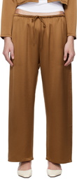 LESET Brown Barb Crop Drawstring Lounge Pants