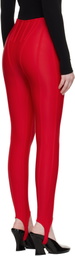 Mugler SSENSE Exclusive Red Corseted Leggings